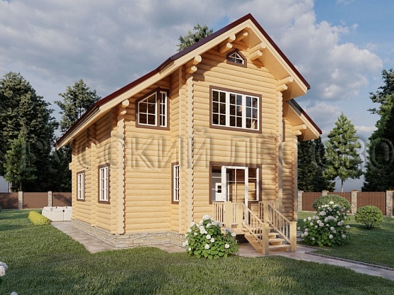 Дом из бревна проект Палладио 167,00м2 8,40х10,35