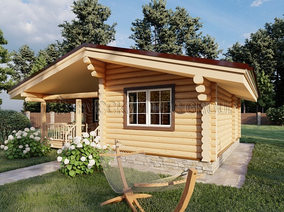 Дом из бревна проект ВАНЭЙК 56,00м2 8,0х7,0
