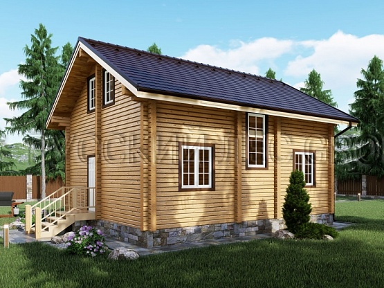 Дом из бруса проект ТОМАН 111,0м2 7,0х8,8