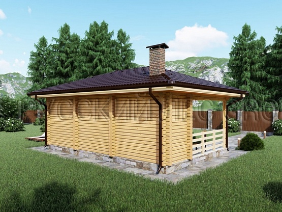 Дом из бруса проект БОРРОМИНИ 42,0м2 5,5х8,25