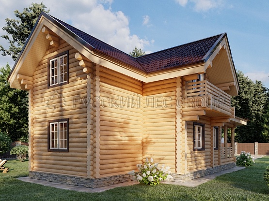 Дом из бревна проект ФОСТЕР 157,2м2 9,00х11,00