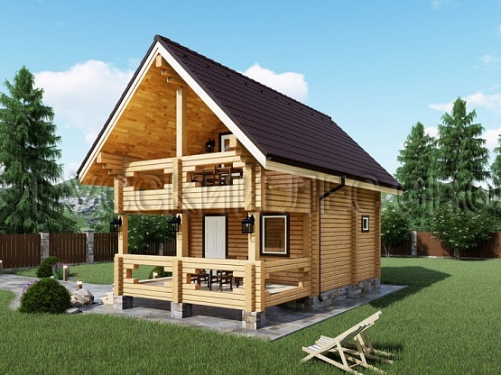 Дом из бруса проект ЛУРАГО 68,7м2 4,6x8,6