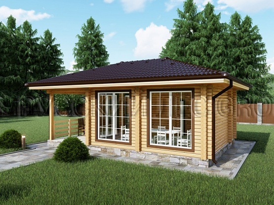 Дом из бруса проект БОРРОМИНИ 42,0м2 5,5х8,25