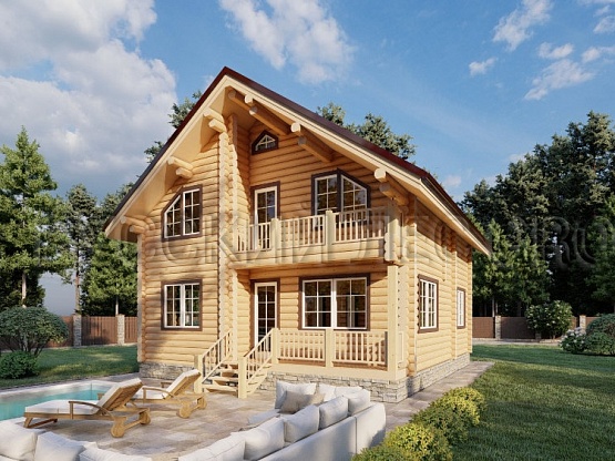 Дом из бревна проект Палладио 167,00м2 8,40х10,35