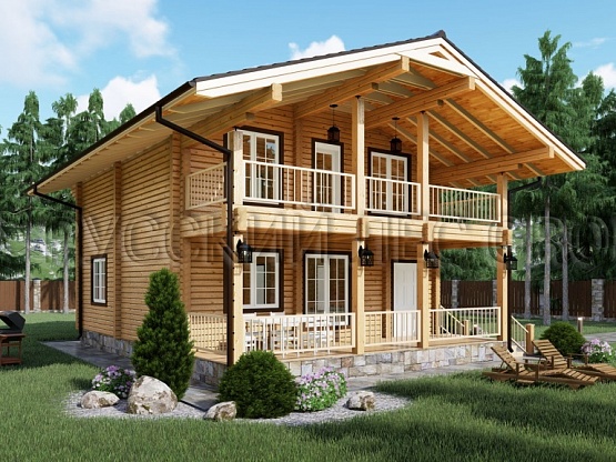 Дом из бруса проект КАМЕРОН 144,0м2 8,0х10,5