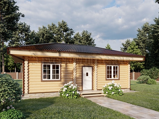 Дом из бревна проект ДОНАТО 63,7м2 5,50х9,50