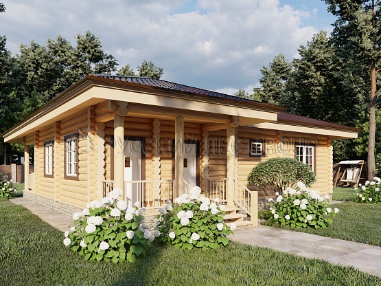 Дом из бревна проект РЕНЦО 110,7м2 7,5х11,5