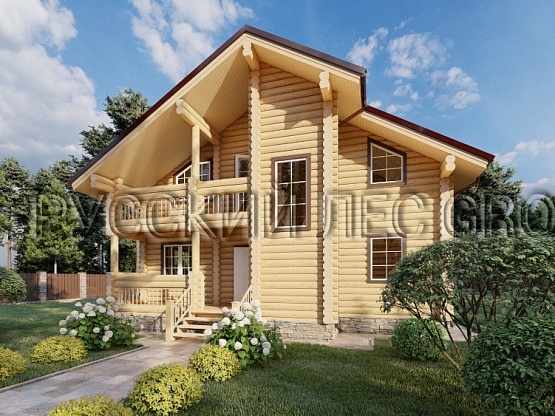 Дом из бревна проект ЯШМА 196,00м2 9,5х10,6