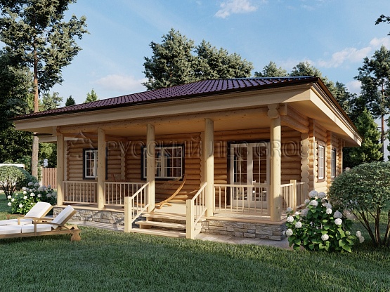 Дом из бревна проект РЕНЦО 110,7м2 7,5х11,5